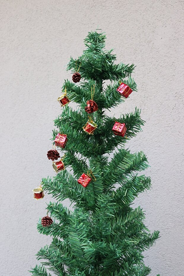 Christmas Pine Tree Decoration Set, New Year Ornament 12 Pieces Mixed Package