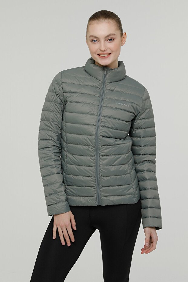W-sn28 Basıc Down Coat 2p Pastel Hakı Kadın Mont - 1