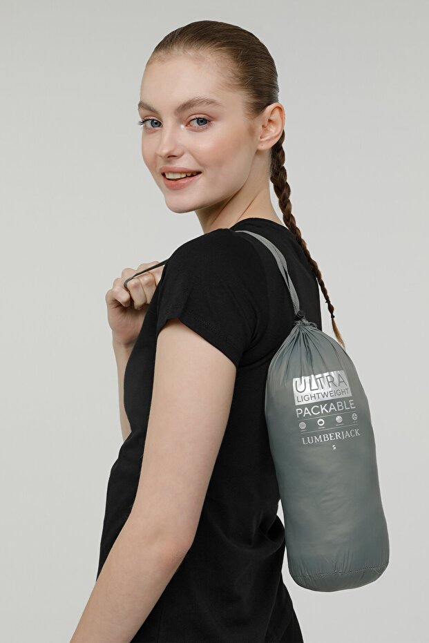 W-sn28 Basıc Down Coat 2p Pastel Hakı Kadın Mont - 5