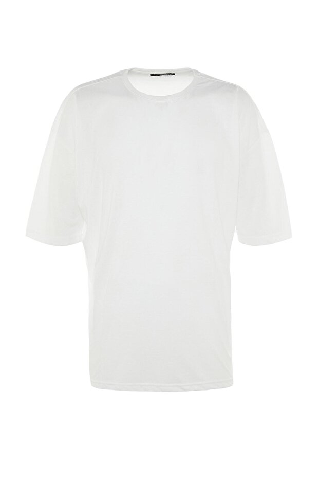 Beyaz Oversize/Geniş Kesim Kısa Kollu T-Shirt TMNSS22TS0317 - 9