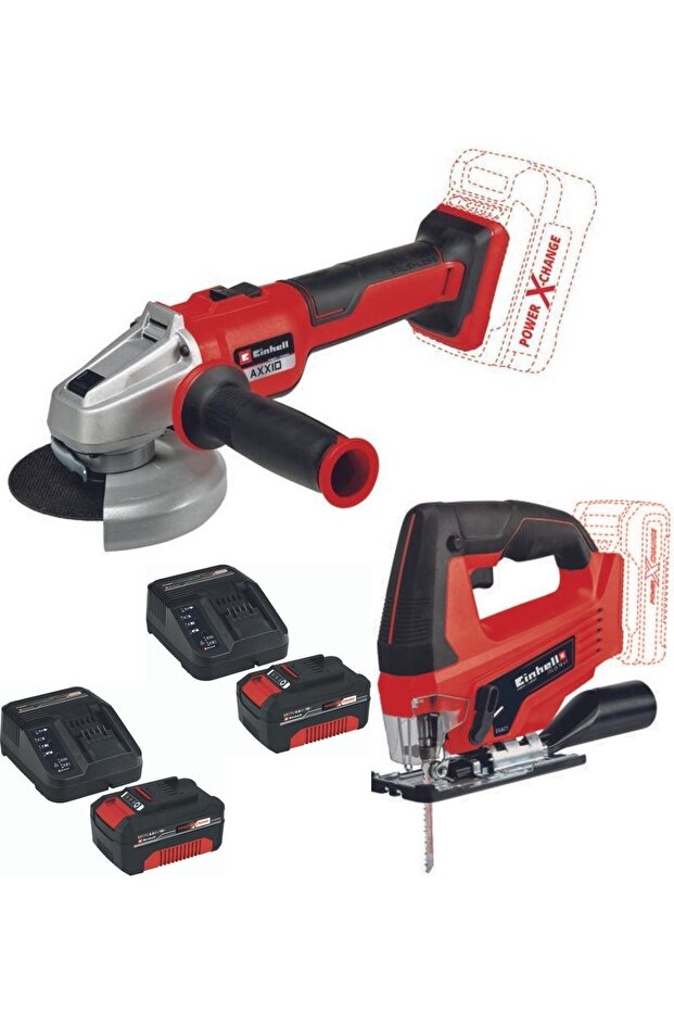 Axxio 18/115 Q Avuç Taşlama Tc-js 18 Li Dekupaj 2x4.0ah Set - 1
