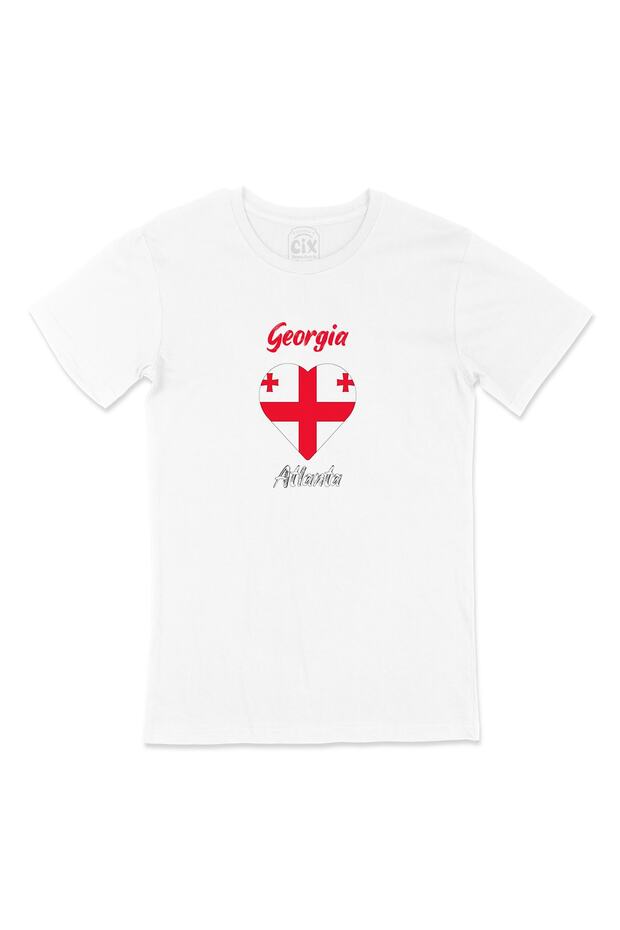 Atlanta Georgia Flag Heart T-Shirt