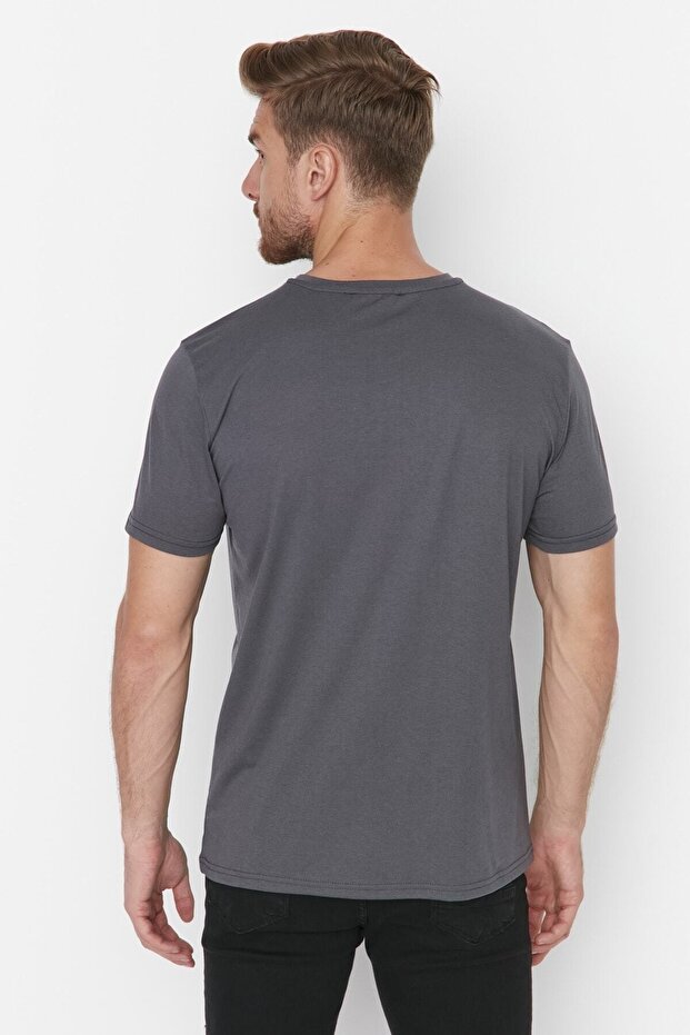 Unisex Antrasit Regular/Normal Kesim Basic Kısa Kollu T-Shirt TMNSS22TS0271 - 3