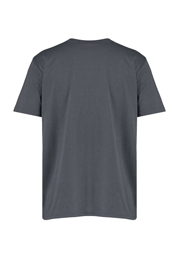 Unisex Antrasit Regular/Normal Kesim Basic Kısa Kollu T-Shirt TMNSS22TS0271 - 9
