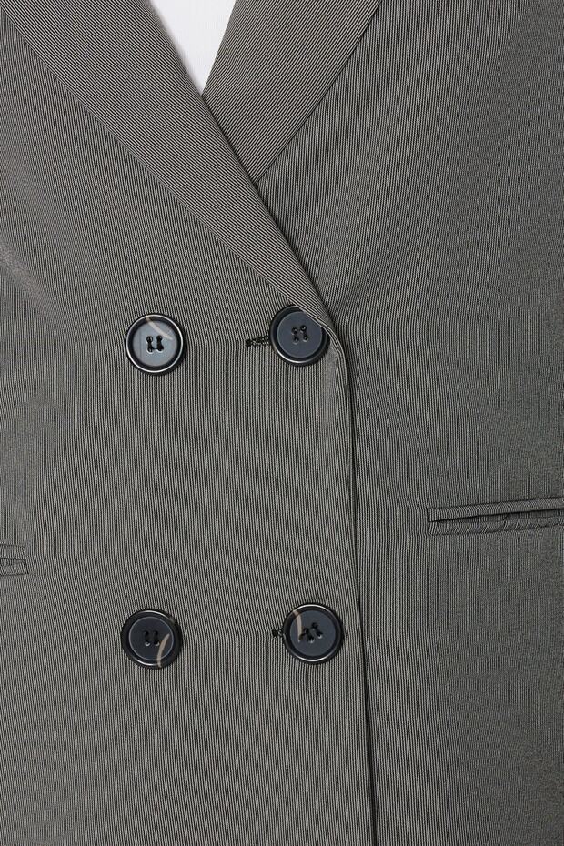Gri Regular Astarlı Düğmeli Dokuma Blazer Ceket TWOAW23BC00017 - 5