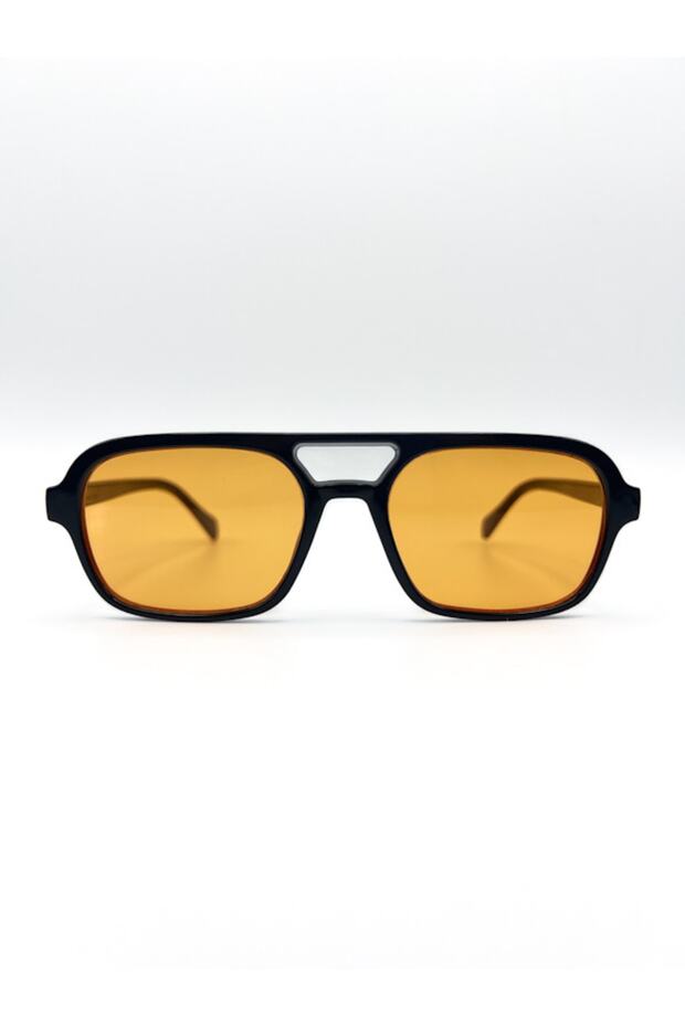 Bridge Black Orange Unisex Sunglasses