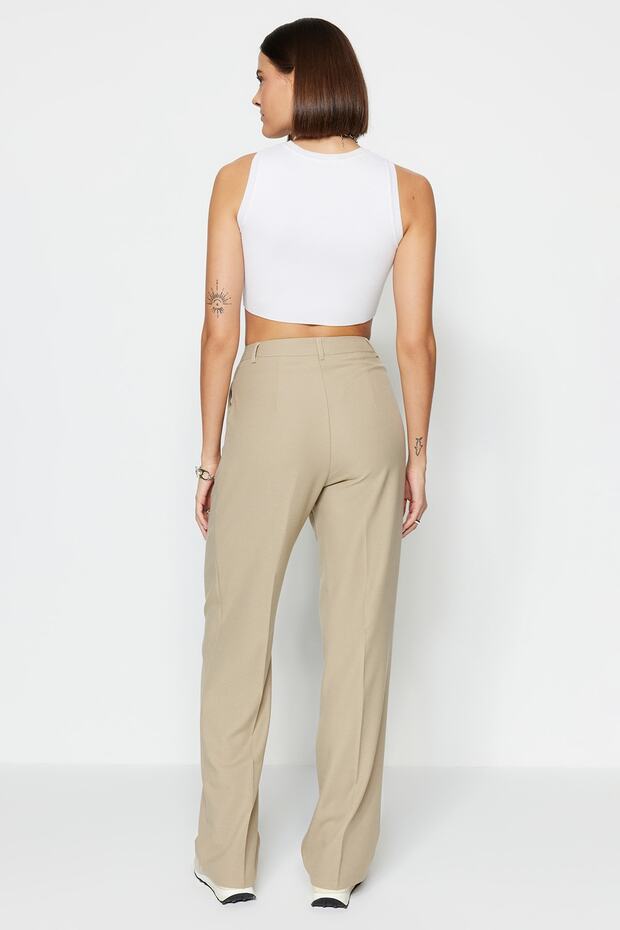 Limitált kiadású Mink Straight/Straight Cut redőzött szövet nadrág TWOAW23PL00401 - 5