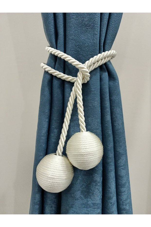 Two Roll Side Tie Backdrop Curtain Collection Apparatus Cream