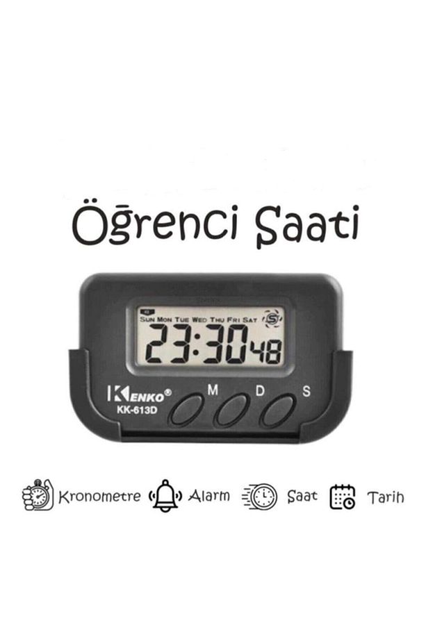Mini Dijital Saat Tarih Kronometre Göstergesi Alarmlı Yapışkanlı Mutfak Ve Spor Için Saat - 1
