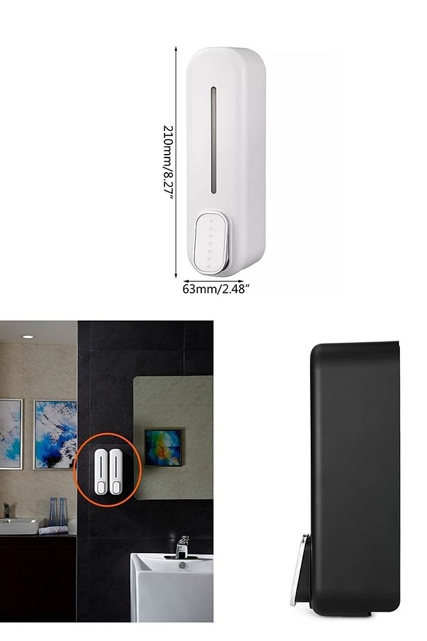 Yeni Model Sabunluk 350 Ml Duvara Monte Sıvı Sabunluk Şampuan Şişesi Soap Dispenser 4 Adet - 4