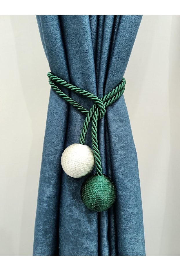 Two Ball Side Tie Backdrop Curtain Collection Apparatus Zümrüt&cream