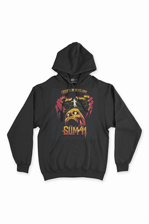 سويت شيرت أسود بغطاء رأس من Sum 41 Order In Decline