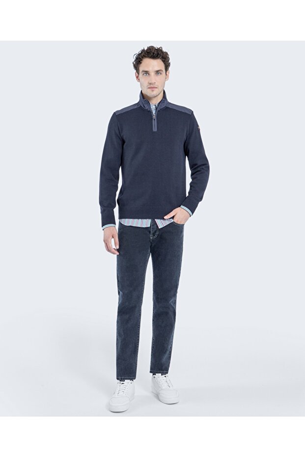 Men's Zıpped Pullover C.w. Wool - 4