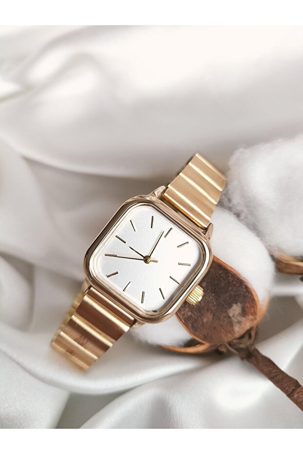Minimal Square Rose Silver Women Wrist watch