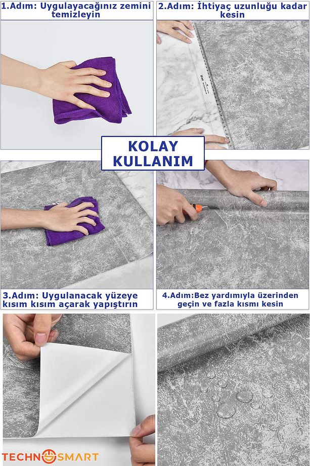 Desenli Kendinden Yapışkanlı Duvar Kağıdı Mutfak Dolap Kaplama Dekorasyon - 4