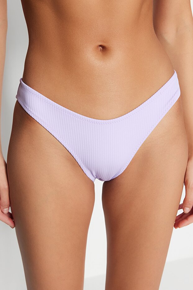 Lila Dokulu High Leg Bikini Altı TBESS21BA0014 - 3