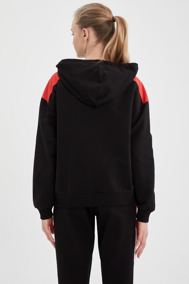 Fit Relax Fit Kapüşonlu Sweatshirt - 4