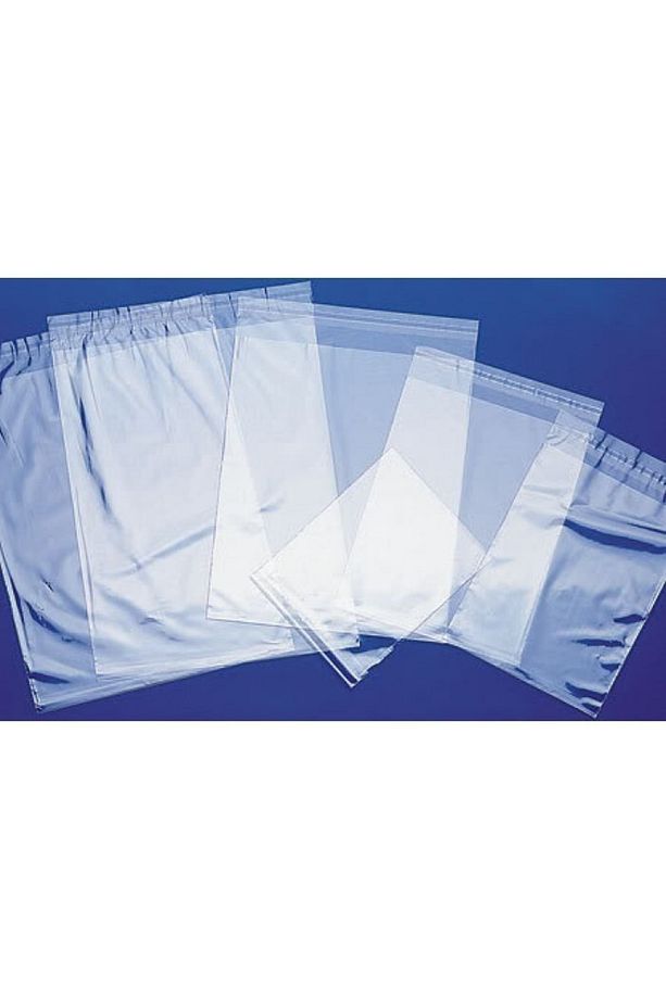 Şeffaf Bantlı (45X55 CM) Yumuşak Naylon Poşet (100 ADET) - Yumuşak Bantlı Poşet - 1