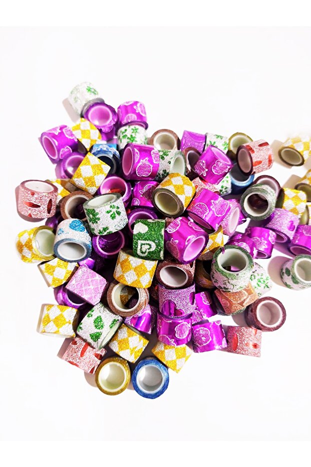 Mini Glitter Patterned Tape Tiny Tape - 6 Pieces - 1