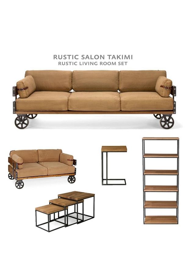 Rustic Salon Takımı Set - 1