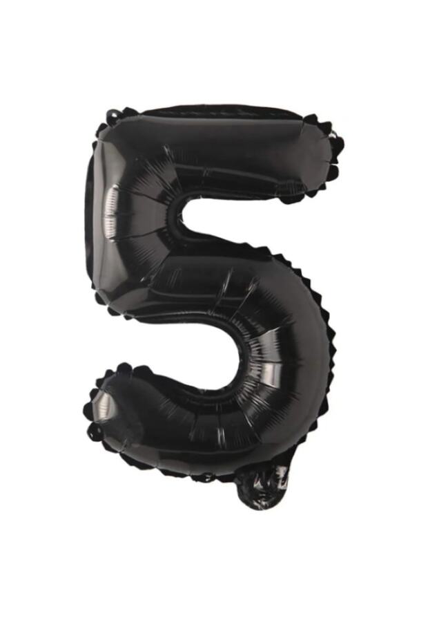 5 Number Black Foil Balloons ( 76 Cm - 34 Inch )