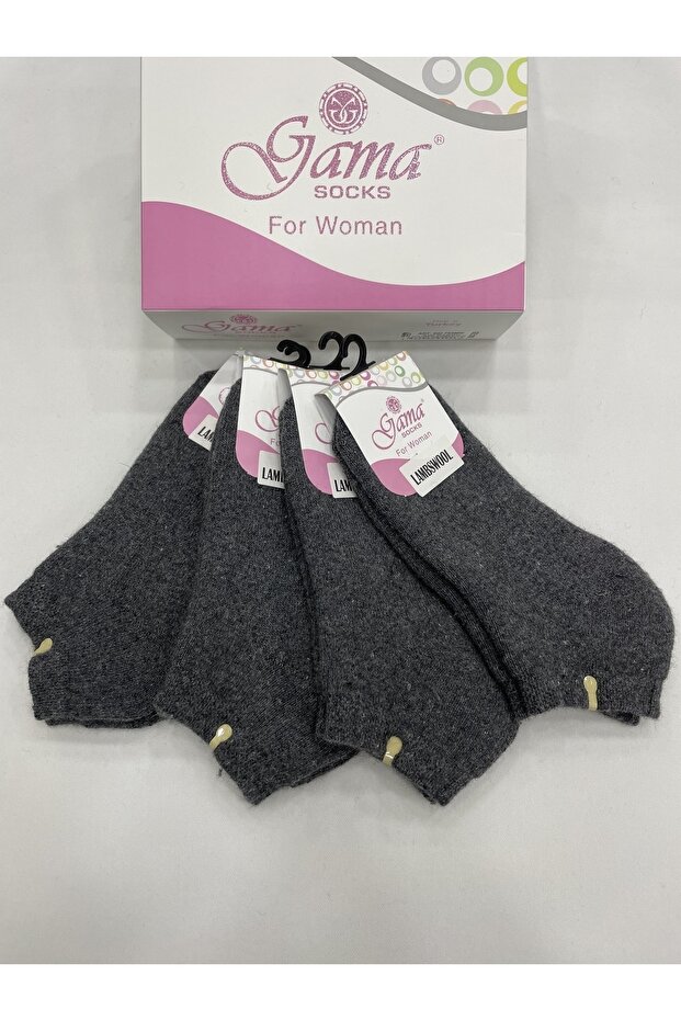4 Pieces Genuine Lamb Wool Complete Towel Thick Winter Women's Thermal Booties