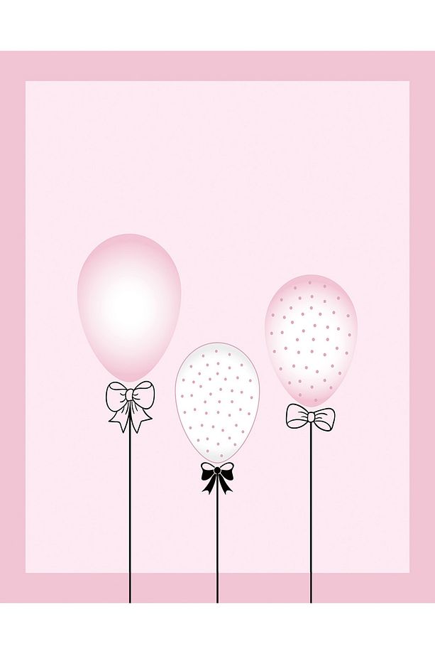 Çocuk Odası - Pembe Balonlar Baskılı Zebra Perde - 3