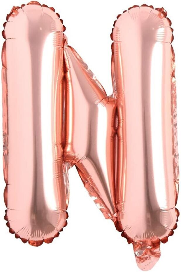 N Letter Rose Gold Foil Balloon 16 Inch 40 Cm