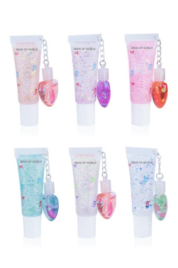 2 In 1 - 6-Piece Glitter Lip Oil and Moisturizer Set