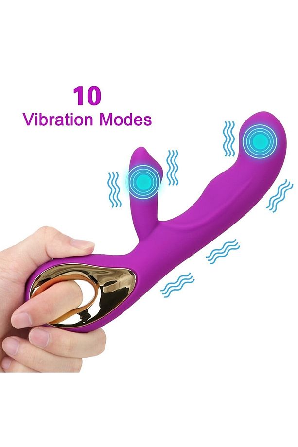 Tavşan Vibratör Şarjlı Oyuncağı 10 Farklı Titreşim G Nokta Ve Klitoral Orgazm Vibratör - 2