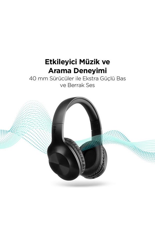 SoundMax 2 40mm Sürücüler ile Eksta Güçlü Baslı 5.0 Bluetooth Katlanabilir Kulaküstü Kulaklık - 2