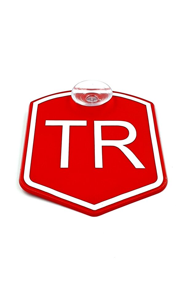 Custom-made Turkish Red Glass Ornament Plexiglass with Suction Cup Emblem for Label Makers