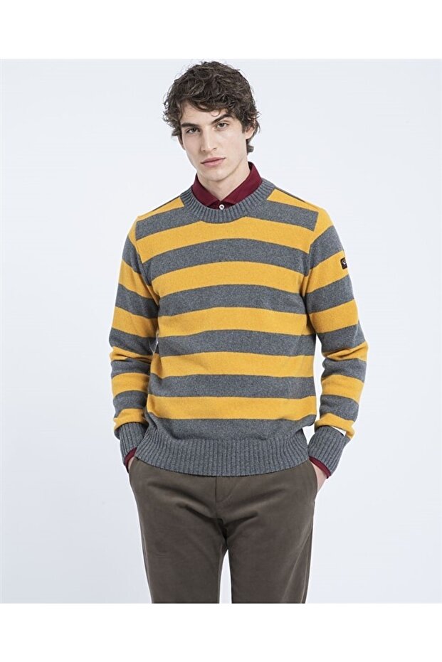 Men's Knitted Roundneck C.W.Wool Sweater