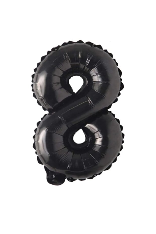 8 Number Black Foil Balloons ( 76 Cm - 34 Inch )