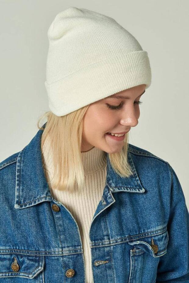 Basic Beret Hat Knitwear Autumn Winter Mink Unisex