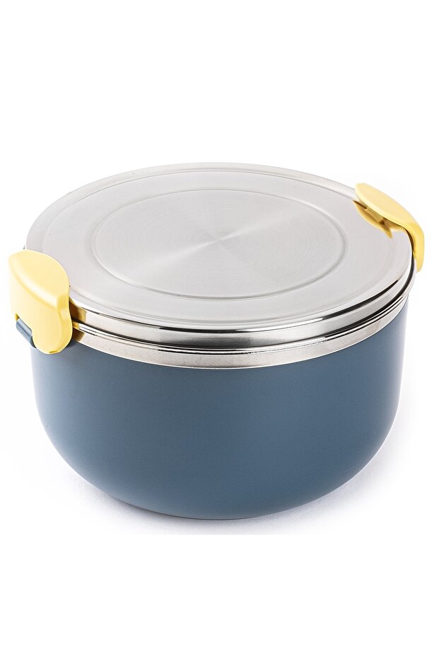 Tedemeı Stainless Steel 2-Layer Round Food Carrying Container with Inner Chamber 1l
