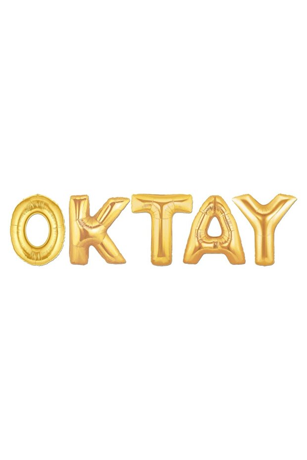 Birthday Oktay Gold Foil Balloon Set 40 Cm