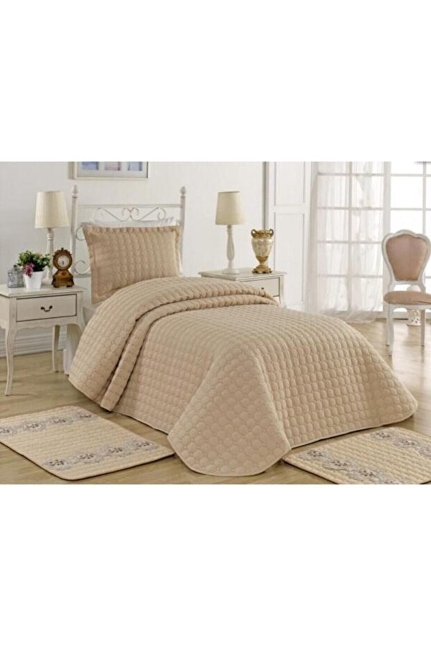 Hayal Tek Kişilik Yatak Örtüsü Cappuccino - 1