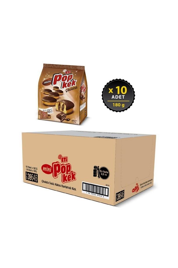 Popkek Mini Çikolatalı Kek 180 g x 10 Adet - 2