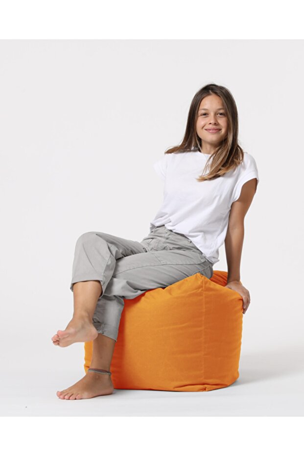 Kare Puf Oxford Turuncu - 3