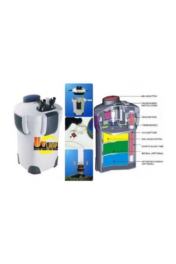 Hw-303B (Uv) Diş Filtre 1400L/H 35W Sepetleri Boştur Sadece Elyaf Mevcuttur - 2