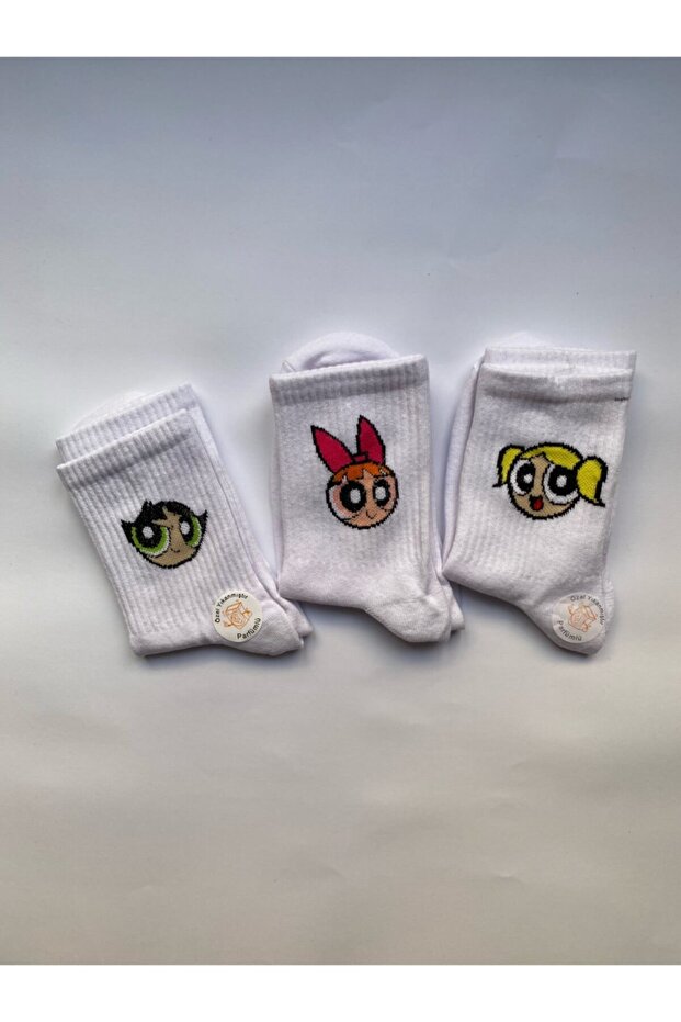 Women's White College Tennis Socks 3-Piece