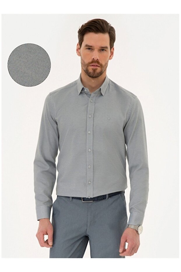 Men's Gray Plain Shirt