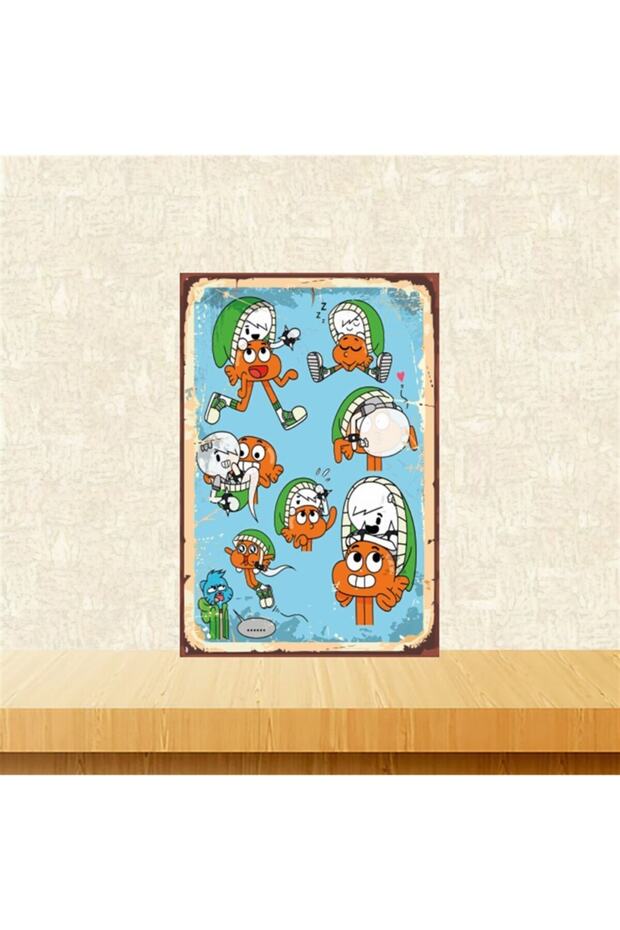 Gumball Darwin 20-30 Cm Retro Ahşap Tablo Tkfx5050 - 1