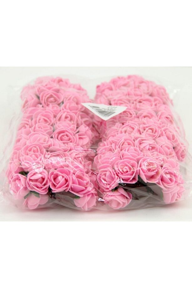 Pembe Lateks Gül 144lü Modelleri 120 1 Paket Lateks Yapay Çiçekler - 1