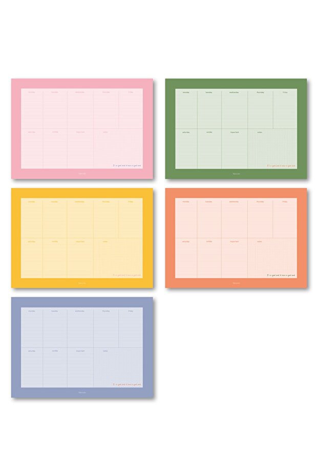 Renkli Haftalık Bloknot - 7