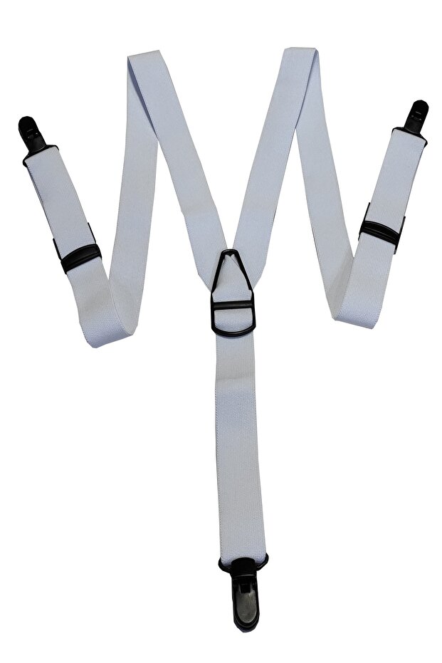 Washable Antiallergic Unisex White Trouser Hanger with Plastic Clips