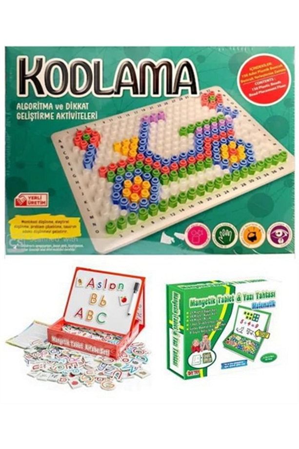 Manyetik Tablet Alfabe , Manyetik Tablet Matematik Seti Ve Kodlama Algoritma Dikkat Geliştirme - 1
