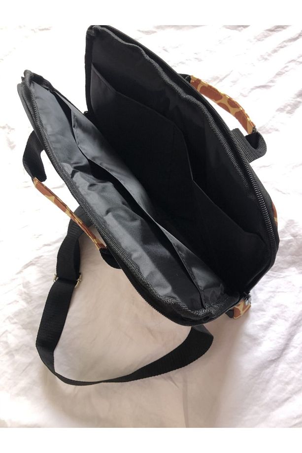 13-14'' inç, Zürafa Desenli, Omuz Askılı ve Çapraz Notebook Laptop Macbook  Evrak Çantası - 5