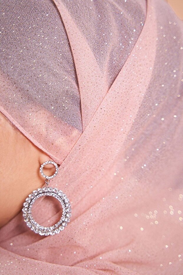 Simli Pudra Abiye Şal - 3